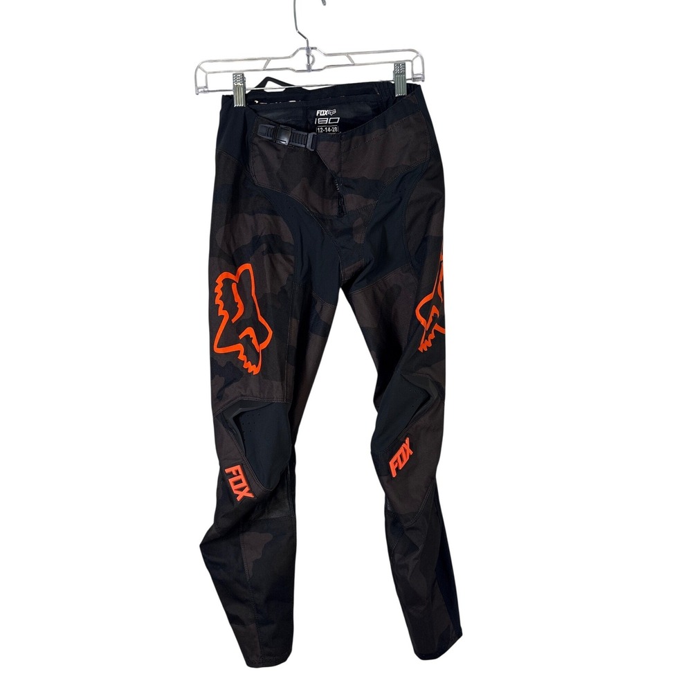 Fox Racing 180 Camo Motocross Pants Black Orange Youth 28 Style 26459